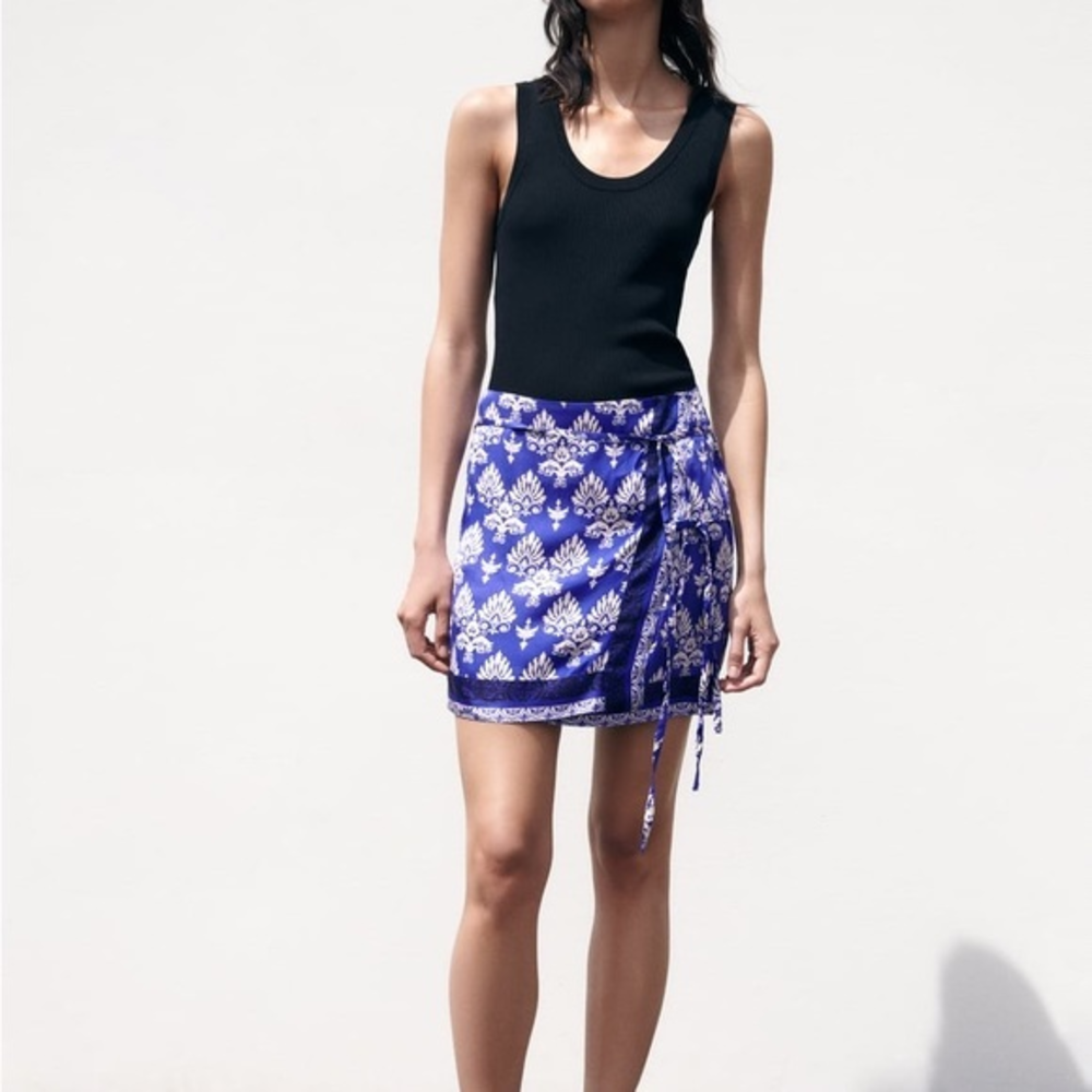 Zara‎ printed sarong skirt